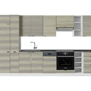 Complete keukeneenheid eiken paneel/wit 355x60x81.6 fame-line Complete keukeneenheid eiken paneel/wit 355x60x81.6 fame-line
