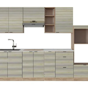 Complete keukeneenheid eiken paneel/goudkraft eik 280x46x81.6 fame-line Complete keukeneenheid eiken paneel/goudkraft eik 280x46x81.6 fame-line