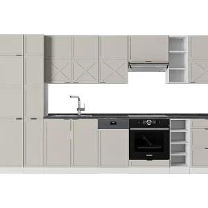 Complete keukeneenheid grijs/beige/wit 355x60x81.6 fame-line Complete keukeneenheid grijs/beige/wit 355x60x81.6 fame-line