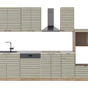 Complete keukeneenheid eiken paneel/goudkraft eik 300x46x81.6 fame-line Complete keukeneenheid eiken paneel/goudkraft eik 300x46x81.6 fame-line