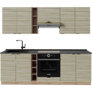 Complete keukeneenheid eiken paneel/goudkraft eik 235x60x81.6 fame-line Complete keukeneenheid eiken paneel/goudkraft eik 235x60x81.6 fame-line