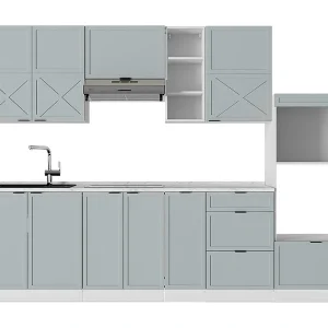 Complete keukeneenheid licht blauw-grijs/wit 280x46x81.6 fame-line