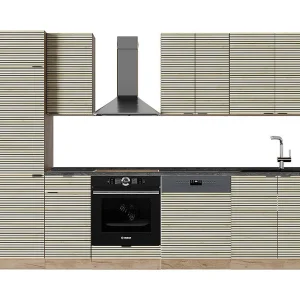 Complete keukeneenheid eiken paneel/goudkraft eik 300x60x81.6 fame-line Complete keukeneenheid eiken paneel/goudkraft eik 300x60x81.6 fame-line