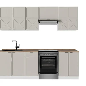 Complete keukeneenheid grijs/beige/wit 240x60x81.6 fame-line Complete keukeneenheid grijs/beige/wit 240x60x81.6 fame-line