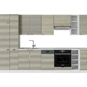 Complete keukeneenheid eiken paneel/wit 355x46x81.6 fame-line Complete keukeneenheid eiken paneel/wit 355x46x81.6 fame-line