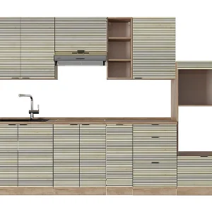 Complete keukeneenheid eiken paneel/goudkraft eik 280x60x81.6 fame-line Complete keukeneenheid eiken paneel/goudkraft eik 280x60x81.6 fame-line