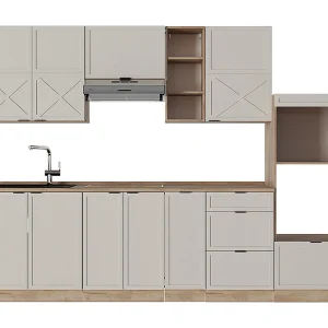 Complete keukeneenheid grijs/beige/gouden eik 280x60x81.6 fame-line Complete keukeneenheid grijs/beige/gouden eik 280x60x81.6 fame-line