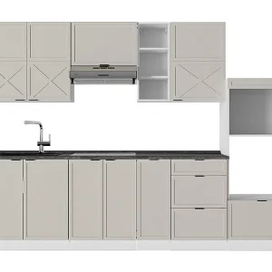 Complete keukeneenheid grijs/beige/wit 280x60x81.6 fame-line Complete keukeneenheid grijs/beige/wit 280x60x81.6 fame-line