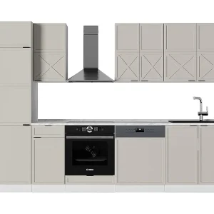 Complete keukeneenheid grijs/beige/wit 300x46x81.6 fame-line Complete keukeneenheid grijs/beige/wit 300x46x81.6 fame-line