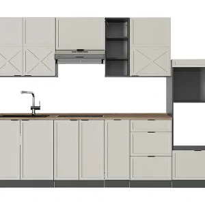 Complete keukeneenheid grijs/beige/antraciet 280x60x81.6 fame-line Complete keukeneenheid grijs/beige/antraciet 280x60x81.6 fame-line