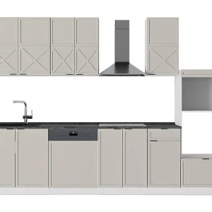 Complete keukeneenheid grijs/beige/wit 300x60x81.6 fame-line Complete keukeneenheid grijs/beige/wit 300x60x81.6 fame-line