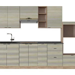 Complete keukeneenheid eiken paneel/goudkraft eik 280x60x81.6 fame-line Complete keukeneenheid eiken paneel/goudkraft eik 280x60x81.6 fame-line