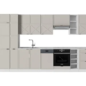 Complete keukeneenheid grijs/beige/wit 355x46x81.6 fame-line Complete keukeneenheid grijs/beige/wit 355x46x81.6 fame-line