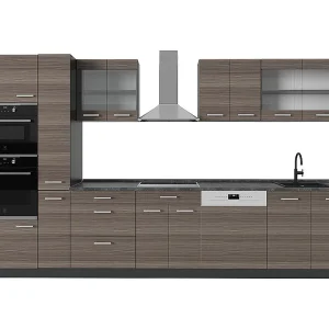 Complete keuken edel grijs/antraciet 350x60x81.6 r-line Complete keuken edel grijs/antraciet 350x60x81.6 r-line