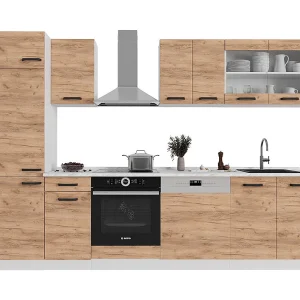 Complete keukeneenheid eik goud/wit 300x60x81.6 r-line Complete keukeneenheid eik goud/wit 300x60x81.6 r-line