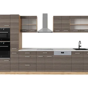 Complete keuken edel grijs/gouden eik 350x60x81.6 r-line Complete keuken edel grijs/gouden eik 350x60x81.6 r-line