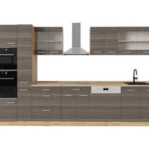 Complete keuken edel grijs/gouden eik 350x60x81.6 r-line Complete keuken edel grijs/gouden eik 350x60x81.6 r-line