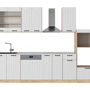 Complete keukeneenheid wit landhuis 300x46x81.6 fame-line Complete keukeneenheid wit landhuis 300x46x81.6 fame-line