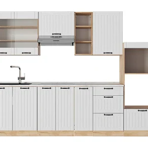 Complete keukeneenheid wit landhuis 280x60x81.6 fame-line Complete keukeneenheid wit landhuis 280x60x81.6 fame-line