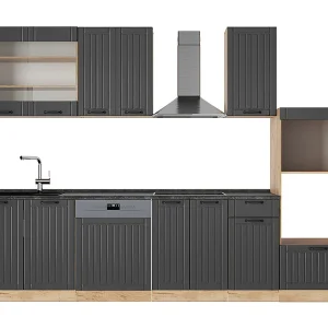 Complete keukeneenheid donkergrijs 300x60x81.6 fame-line Complete keukeneenheid donkergrijs 300x60x81.6 fame-line
