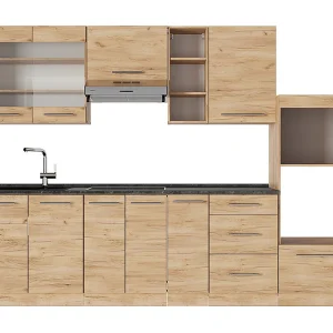 Complete keukeneenheid krachtige eik goud 280x60x81.6 fame-line Complete keukeneenheid krachtige eik goud 280x60x81.6 fame-line