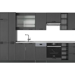 Complete keukeneenheid donkergrijs 355x60x81.6 fame-line Complete keukeneenheid donkergrijs 355x60x81.6 fame-line