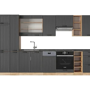 Complete keukeneenheid donkergrijs 355x46x81.6 fame-line Complete keukeneenheid donkergrijs 355x46x81.6 fame-line