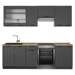 Complete keukeneenheid donkergrijs 240x60x81.6 fame-line