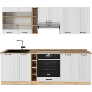 Complete keukeneenheid wit landhuis 235x60x81.6 fame-line Complete keukeneenheid wit landhuis 235x60x81.6 fame-line