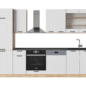 Complete keukeneenheid wit landhuis 300x46x81.6 fame-line Complete keukeneenheid wit landhuis 300x46x81.6 fame-line