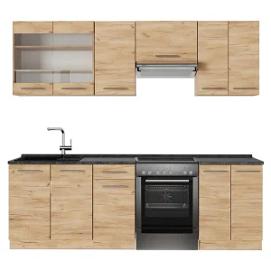 Complete keukeneenheid krachtige eik goud 240x60x81.6 fame-line Complete keukeneenheid krachtige eik goud 240x60x81.6 fame-line