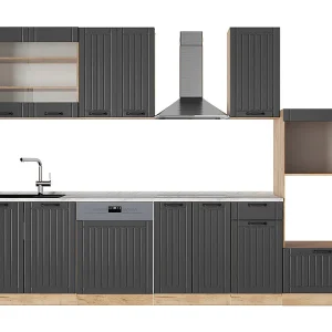 Complete keukeneenheid donkergrijs 300x60x81.6 fame-line Complete keukeneenheid donkergrijs 300x60x81.6 fame-line