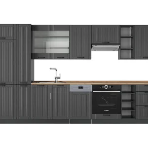 Complete keukeneenheid donkergrijs 355x60x81.6 fame-line Complete keukeneenheid donkergrijs 355x60x81.6 fame-line