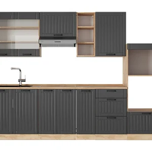 Complete keukeneenheid donkergrijs 280x60x81.6 fame-line Complete keukeneenheid donkergrijs 280x60x81.6 fame-line