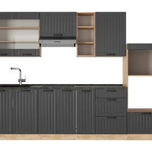 Complete keukeneenheid donkergrijs 280x46x81.6 fame-line Complete keukeneenheid donkergrijs 280x46x81.6 fame-line