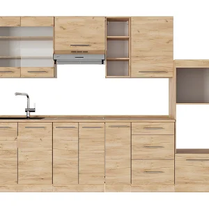 Complete keukeneenheid krachtige eik goud 280x46x81.6 fame-line Complete keukeneenheid krachtige eik goud 280x46x81.6 fame-line