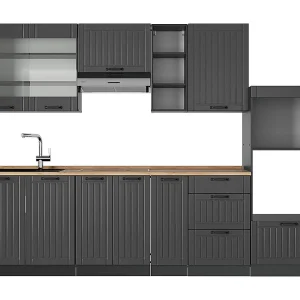 Complete keukeneenheid donkergrijs 280x60x81.6 fame-line Complete keukeneenheid donkergrijs 280x60x81.6 fame-line