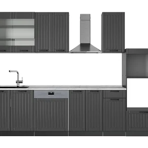Complete keukeneenheid donkergrijs 300x60x81.6 fame-line Complete keukeneenheid donkergrijs 300x60x81.6 fame-line