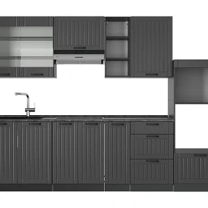 Complete keukeneenheid donkergrijs 280x60x81.6 fame-line Complete keukeneenheid donkergrijs 280x60x81.6 fame-line