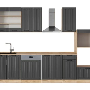 Complete keukeneenheid donkergrijs 300x60x81.6 fame-line Complete keukeneenheid donkergrijs 300x60x81.6 fame-line