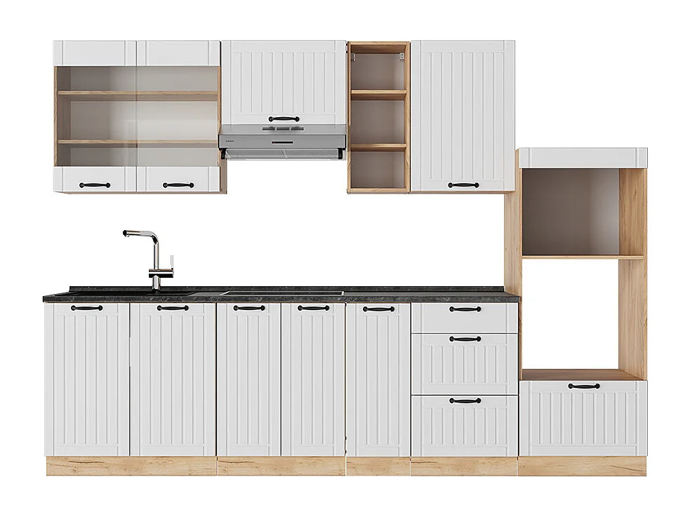 Complete keukeneenheid wit landhuis 280x60x81.6 fame-line