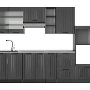 Complete keukeneenheid donkergrijs 280x60x81.6 fame-line Complete keukeneenheid donkergrijs 280x60x81.6 fame-line
