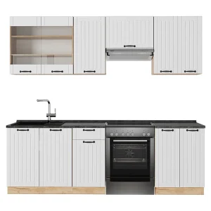 Complete keukeneenheid wit landhuis 240x60x81.6 fame-line Complete keukeneenheid wit landhuis 240x60x81.6 fame-line