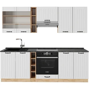 Complete keukeneenheid wit landhuis 235x60x81.6 fame-line Complete keukeneenheid wit landhuis 235x60x81.6 fame-line