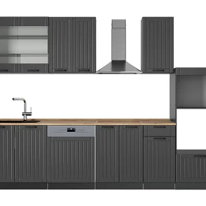 Complete keukeneenheid donkergrijs 300x60x81.6 fame-line Complete keukeneenheid donkergrijs 300x60x81.6 fame-line