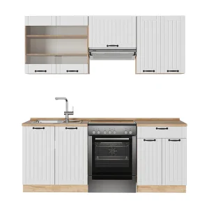 Complete keukeneenheid wit landhuis 200x60x81.6 fame-line Complete keukeneenheid wit landhuis 200x60x81.6 fame-line