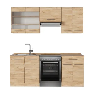 Complete keukeneenheid krachtige eik goud 200x60x81.6 fame-line Complete keukeneenheid krachtige eik goud 200x60x81.6 fame-line