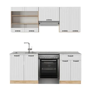 Complete keukeneenheid wit landhuis 200x60x81.6 fame-line Complete keukeneenheid wit landhuis 200x60x81.6 fame-line