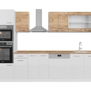 Complete keukeneenheid eik goud/wit 300x60x81.6 r-line Complete keukeneenheid eik goud/wit 300x60x81.6 r-line