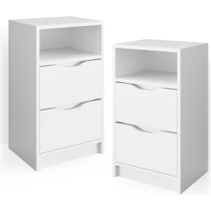 Boxspring nachtkastje wit 38×30.6×66.6 ruben